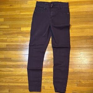 Maurices Maroon Skinny Jeans High Waist Tapered Fit